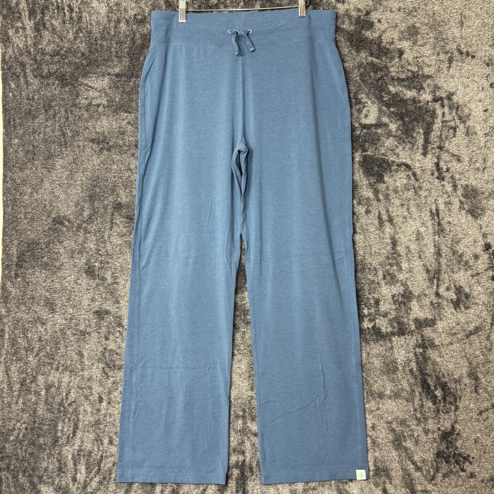 Coolibar Windley Beach Pants Womens Large Blue UPF 50+ Sun Protection Wide Leg